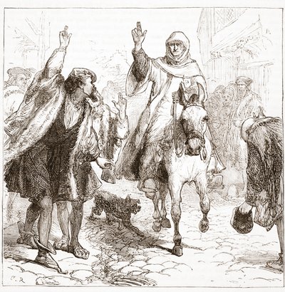 Nuncjusz papieski Chieregato w Norymberdze, ilustracja z Historii protestantyzmu Jamesa Aitkena Wylie (1808-1890), wyd. 1878 autorstwa English School