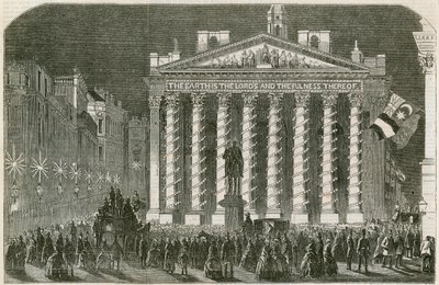 Iluminacje Pokoju w Royal Exchange, Londyn, 29 maja 1856 r autorstwa English School
