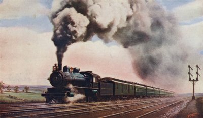 Pennsylvania Limited z pełną prędkością, Pennsylvania Railroad, USA autorstwa English School