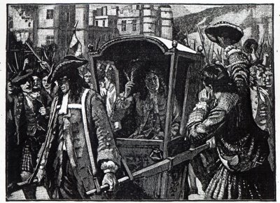 Lud Edynburga eskortujący księcia Hamiltona do Pałacu Holyrood w 1706 r. autorstwa English School