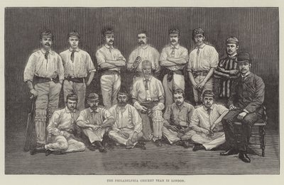Philadelphia Cricket Team w Londynie (grawerowanie) autorstwa English School