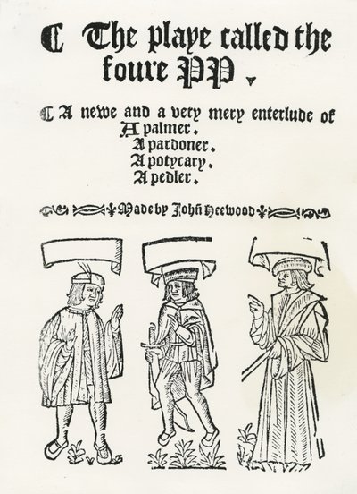 Sztuka nazywa czwórkę PP, c. 1530 (drzeworyt) autorstwa English School