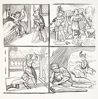 Przyjemna historia Jacka Hornera, ilustracja z książki Chap-books of the Eighteenth Century Johna Ashtona, wyd. 1882 autorstwa English School