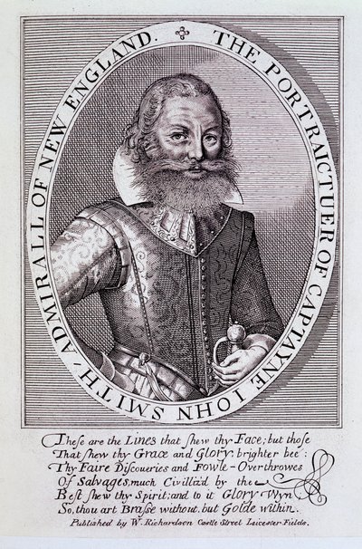 Portret kapitana Johna Smitha, admirała Nowej Anglii autorstwa English School