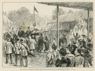 Książę Walii odsłania posąg królowej w Kensington Gardens autorstwa English School