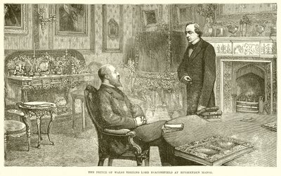 Książę Walii odwiedza Lorda Beaconsfielda w Hughenden Manor autorstwa English School