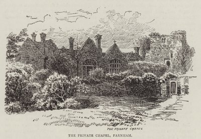 Prywatna kaplica, Farnham (grawerunek) autorstwa English School
