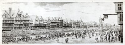 Procesja Marii Medycejskiej wzdłuż Cheapside, 1638, opublikowana przez Williama Herberta (1771-1851) i Roberta Wilkinsona (fl.1785-1825) 1809 autorstwa English School