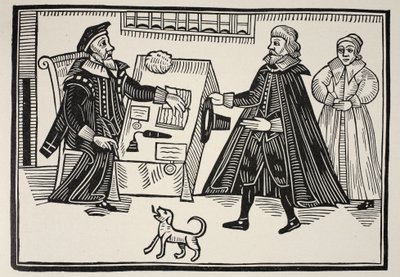 Proctor i Parator, strona tytułowa traktatu o nadużyciach i nadużyciach sądów duchowych, 1641 autorstwa English School