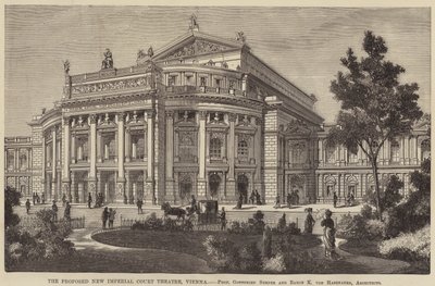 Proponowany Nowy Cesarski Teatr Dworski, Wiedeń (rycina) autorstwa English School