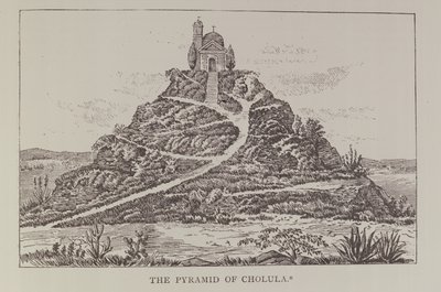 Piramida Cholula, według rysunku w hiszpańskim tłumaczeniu Cumplidos Prescotts Mexico, z Narrative and Critical History of america, wyd. w 1889 r. autorstwa English School