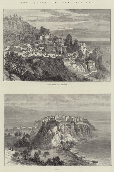 Królowa na Riwierze (rycina) autorstwa English School