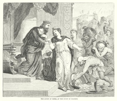 Królowa Saby na dworze Salomona (rycina) autorstwa English School