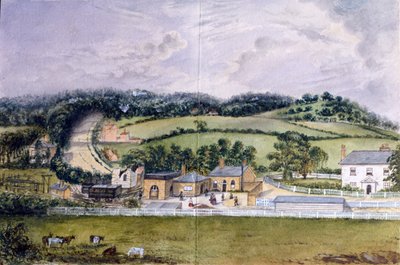 The Railway Terminus, Kent, ok. 1860 (wc na papierze) autorstwa English School