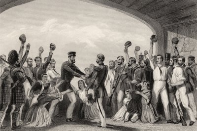 Генерал Хэвлокын 1857 оны 9-р сарын 25-ны өдөр 1858 онд хэвлэгдсэн "Энэтхэгийн бослогын түүх"-ээс "Лахнаугийн тусламж" autorstwa English School