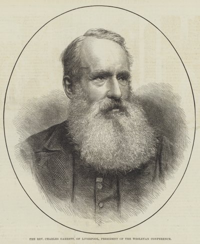 Wielebny Charles Garrett z Liverpoolu, przewodniczący Konferencji Wesleyańskiej (rycina) autorstwa English School