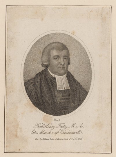 Wielebny Henry Foster, nieżyjący już minister Clerkenwell autorstwa English School