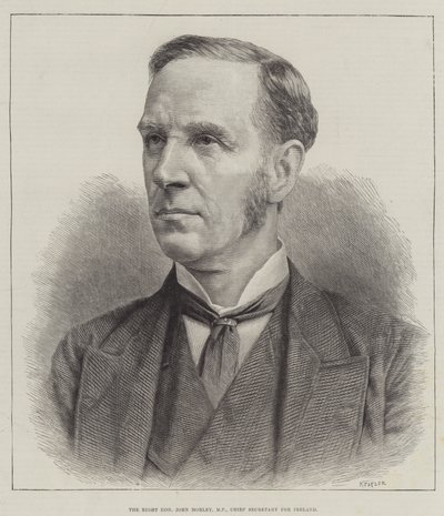 The Right Honorable John Morley, poseł, sekretarz generalny Irlandii (grawerowanie) autorstwa English School