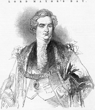 The Right Honorable The Lord Mayor, Sir G. Carroll, ilustracja z „The Illustrated London News”, 1846 autorstwa English School