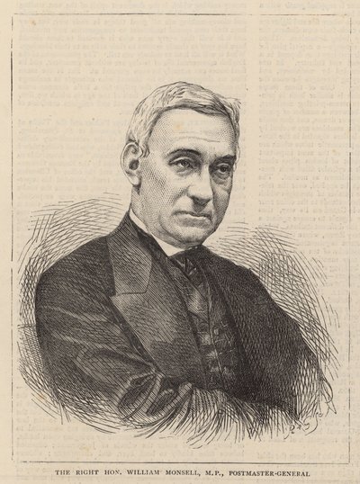 Wielce Szanowny William Monsell, poczmistrz generalny autorstwa English School