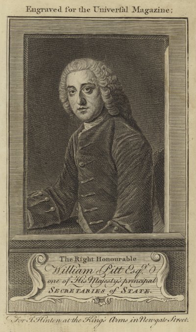 Szanowny William Pitt Esquire, jeden z głównych sekretarzy stanu Jego Królewskiej Mości autorstwa English School