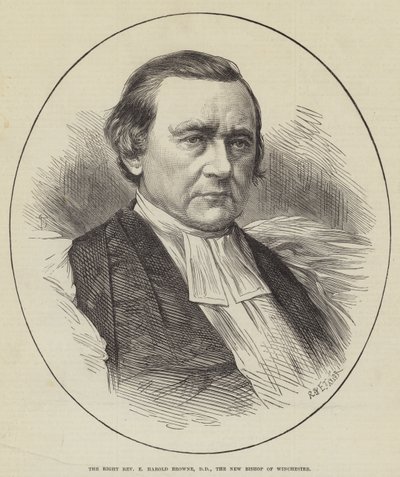 The Right Reverend E Harold Browne, DD, nowy biskup Winchester (rycina) autorstwa English School