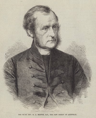 Prawowielebny G A Selwyn, DD, nowy biskup Lichfield (rycina) autorstwa English School