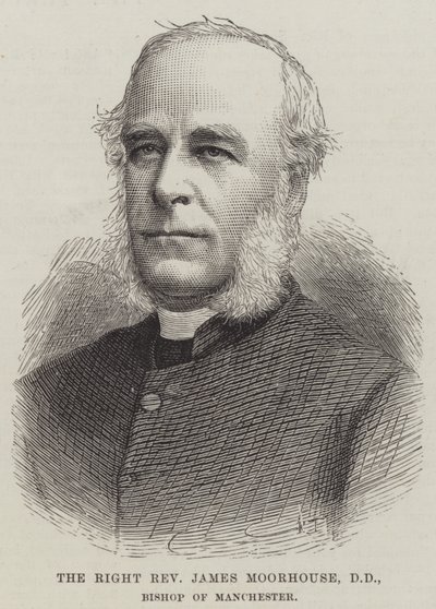 The Right Reverend James Moorhouse, DD, biskup Manchesteru (rycina) autorstwa English School