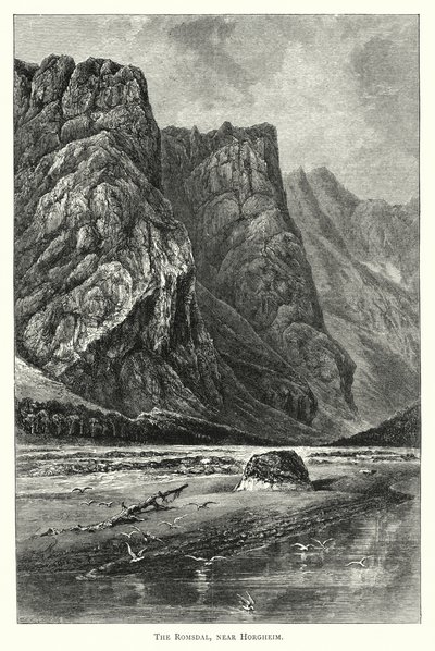 Romsdal, niedaleko Horgheim (rycina) autorstwa English School