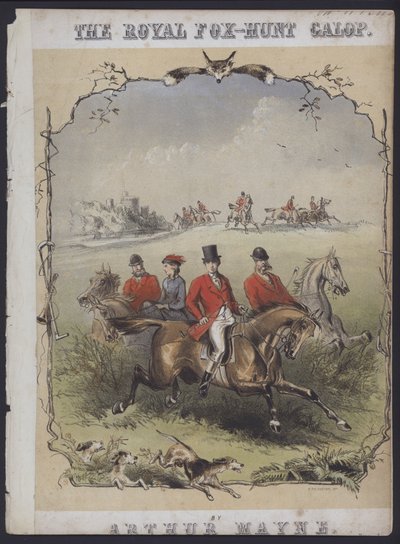 The Royal Fox Hunt Galop, autor: Arthur Mayne (kolorowa litografia) autorstwa English School