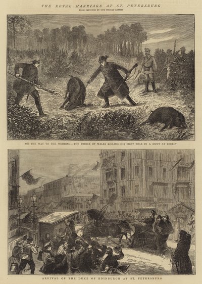 Ślub królewski w Petersburgu (rycina) autorstwa English School