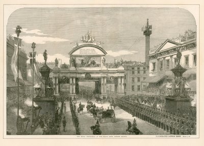 Królewska Procesja pod Wielkim Łukiem, London Bridge autorstwa English School
