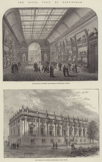 Królewska wizyta w Nottingham (grawerowanie) autorstwa English School