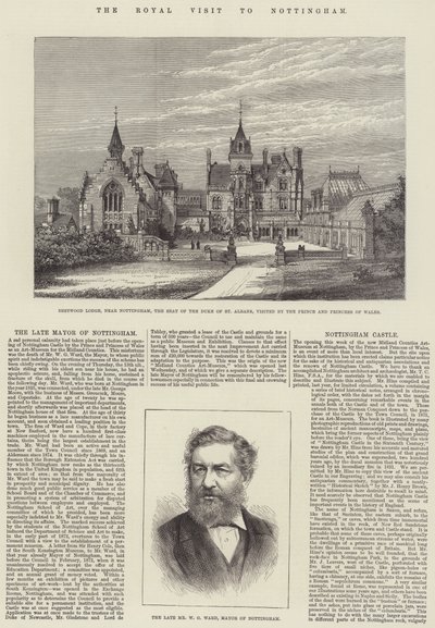 Królewska wizyta w Nottingham (grawerowanie) autorstwa English School