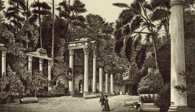 Ruiny, Virginia Water (litografia) autorstwa English School