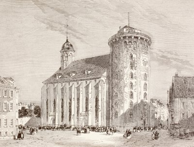 Rundetarn lub Okrągła Wieża w Kopenhadze, Dania w XIX wieku (litho) autorstwa English School