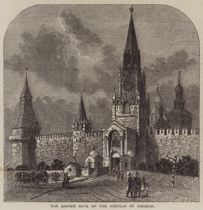 Święta Brama Kremla w Moskwie (rycina) autorstwa English School