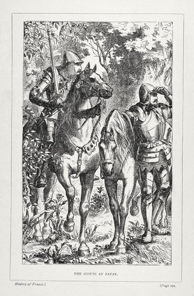 The Scouts at Patay, z Historii Francji, Emile de Bonnechose, wydanej przez Ward, Lock and Co, Londyn autorstwa English School