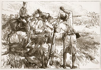 The Sepoys at Buxar, ilustracja z Cassells Illustrated History of India autorstwa Jamesa Granta, wyd. 1879 autorstwa English School