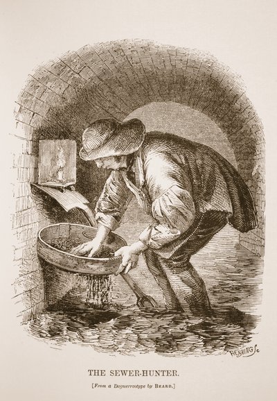 The Sewer-Hunter, z dagerotypu Richarda Bearda, ilustracja z London Labor i London Poor Henry