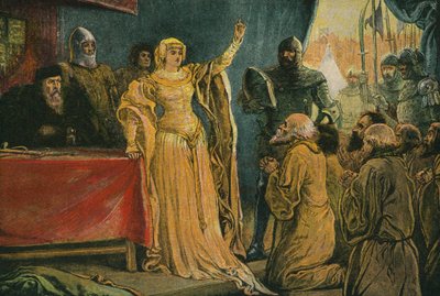 Oblężenie Calais (kolorowa litografia) autorstwa English School