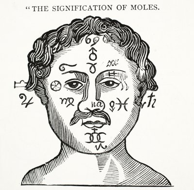 The Signification of Moles, ilustracja z książki rozdziałów XVIII wieku autorstwa Johna Ashtona, wyd. 1882 autorstwa English School