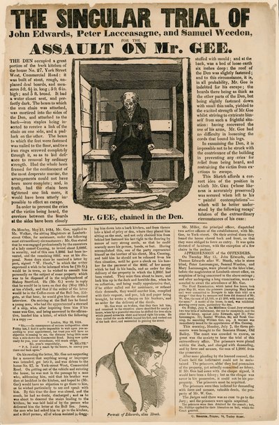 Pojedynczy proces za napaść na pana Gee, 1834 autorstwa English School