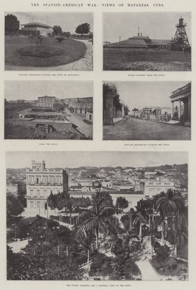 Wojna hiszpańsko-amerykańska, Widoki Matanzas, Kuba (rycina) autorstwa English School