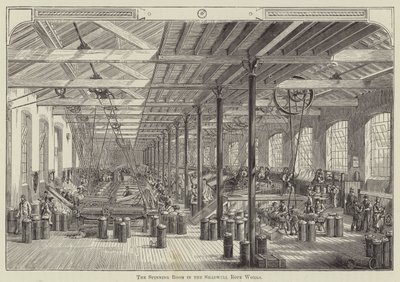 Spinning Room w Shadwell Rope Works (grafika) autorstwa English School