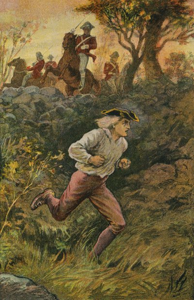 Ucieczka szpiega (kolorowa litografia) autorstwa English School