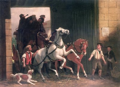 Przybycie sceny, c.1830 autorstwa English School