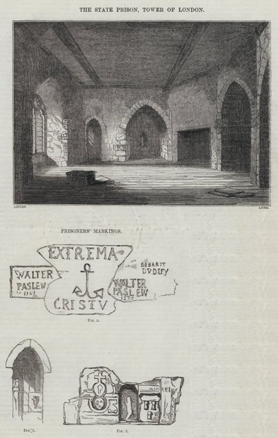 Więzienie państwowe, Tower of London (rycina) autorstwa English School