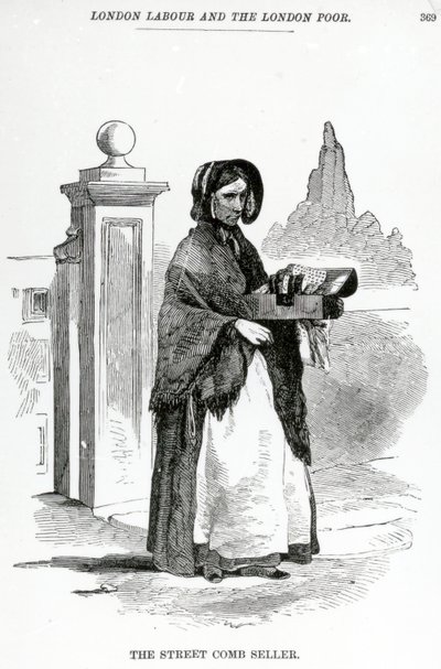 Sprzedawca grzebienia ulicznego, ok. 1840 r autorstwa English School