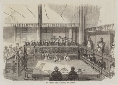 Sąd Najwyższy w Madrasie (rycina) autorstwa English School